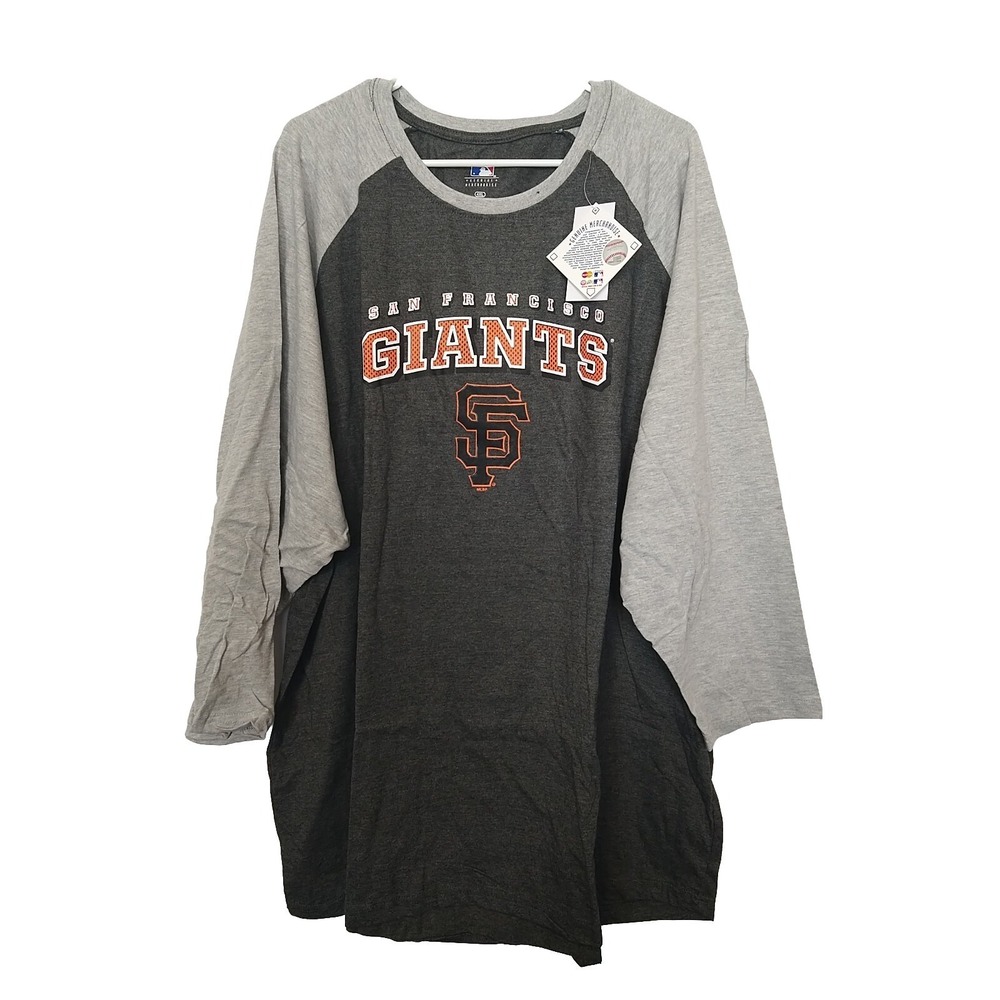 Men's San Francisco Giants Gray 3/4 Sleeve Shirt 4XL